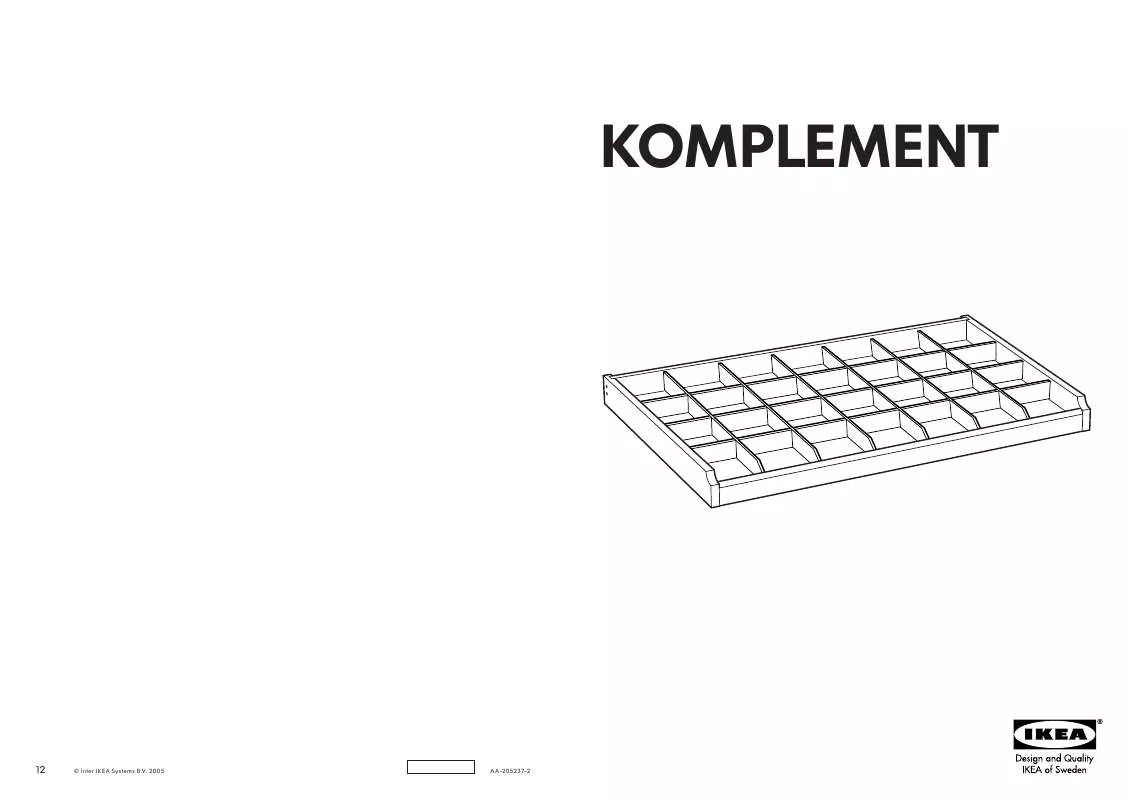 Mode d'emploi IKEA KOMPLEMENT DRAWER/DIVIDER 39X23X2