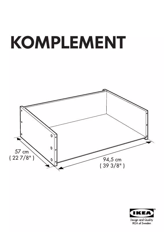 Mode d'emploi IKEA KOMPLEMENT DRAWER W/O FRONT 39X23X14