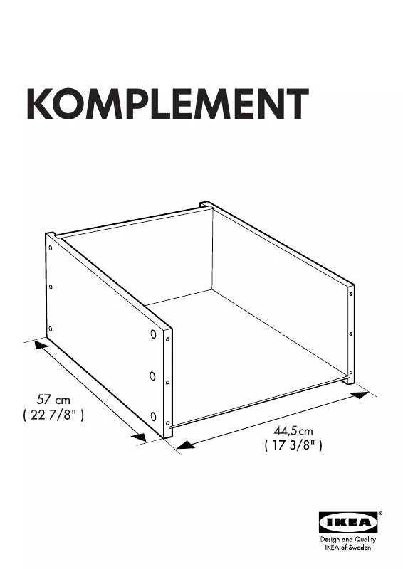 Mode d'emploi IKEA KOMPLEMENT DRAWER W/OUT FRONT 19X14