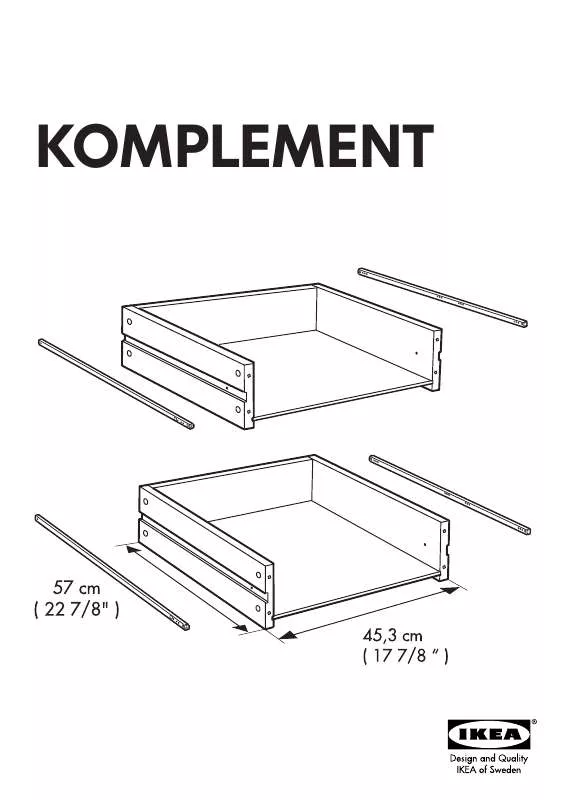 Mode d'emploi IKEA KOMPLEMENT DRAWER W/OUT FRONT 19X22