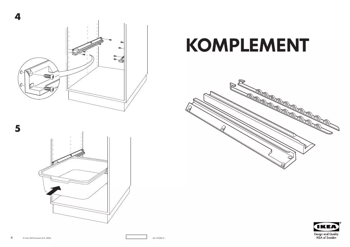 Mode d'emploi IKEA KOMPLEMENT GUIDE RAIL W/PLASTIC BOX 2PK