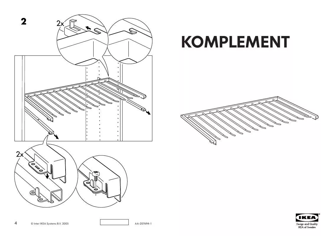 Mode d'emploi IKEA KOMPLEMENT PANTS HANGER 31 1/2 GRY