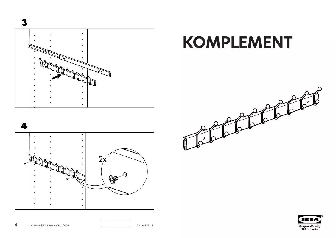 Mode d'emploi IKEA KOMPLEMENT RACK W/10HOOKS