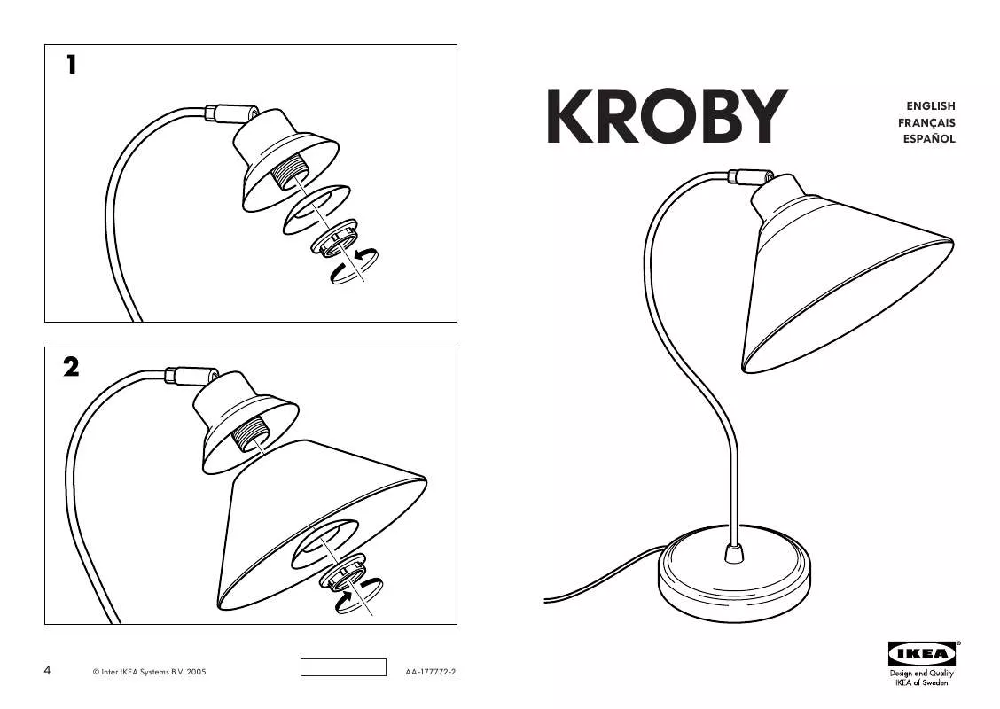 Mode d'emploi IKEA KROBY TABLE LAMP