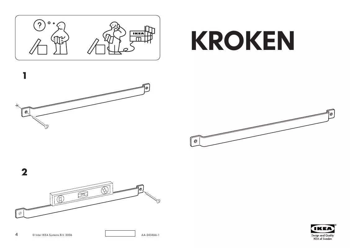 Mode d'emploi IKEA KROKEN MAGNETIC KNIFE RACK 19 ¾