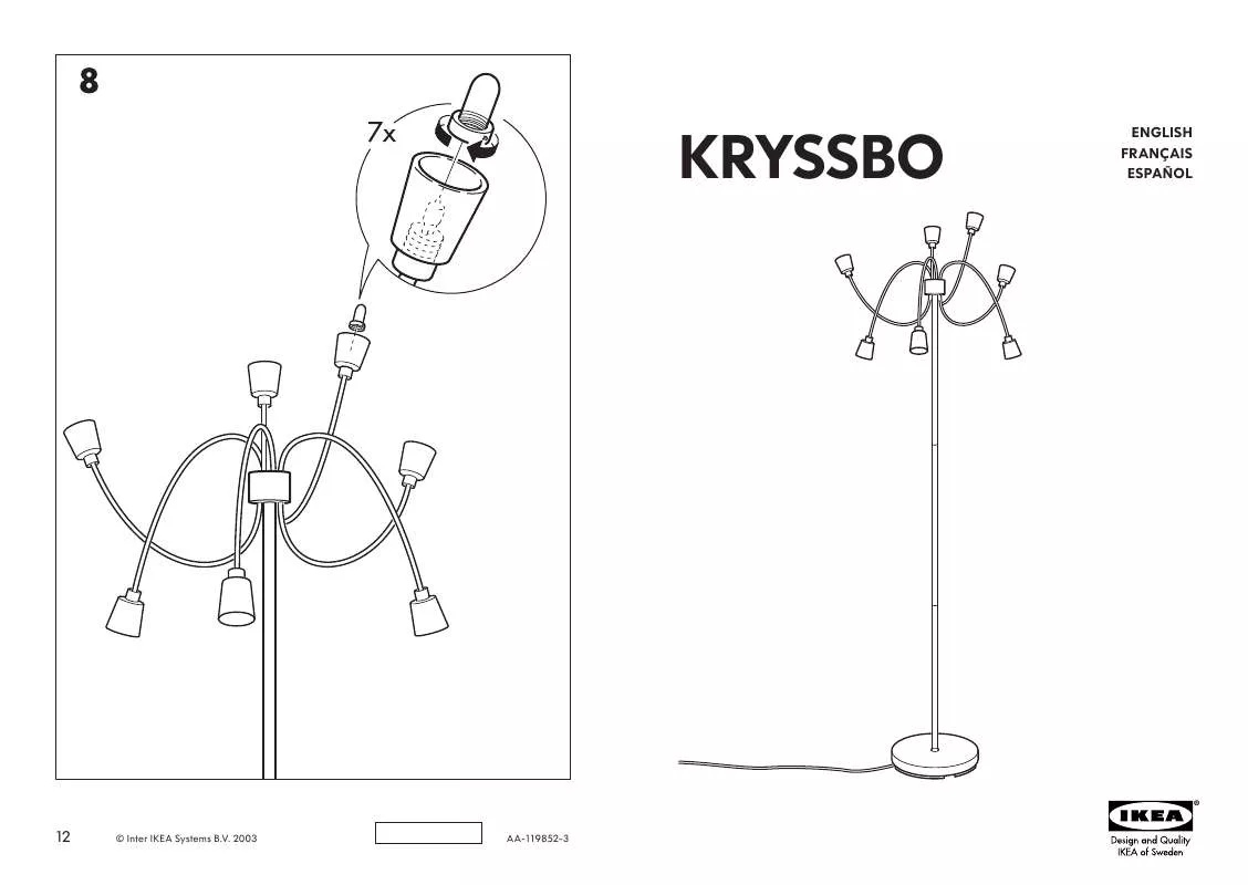 Mode d'emploi IKEA KRYSSBO FLOOR LAMP