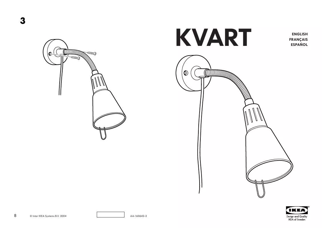 Mode d'emploi IKEA KVART WALL/CLAMP SPOTLIGHT