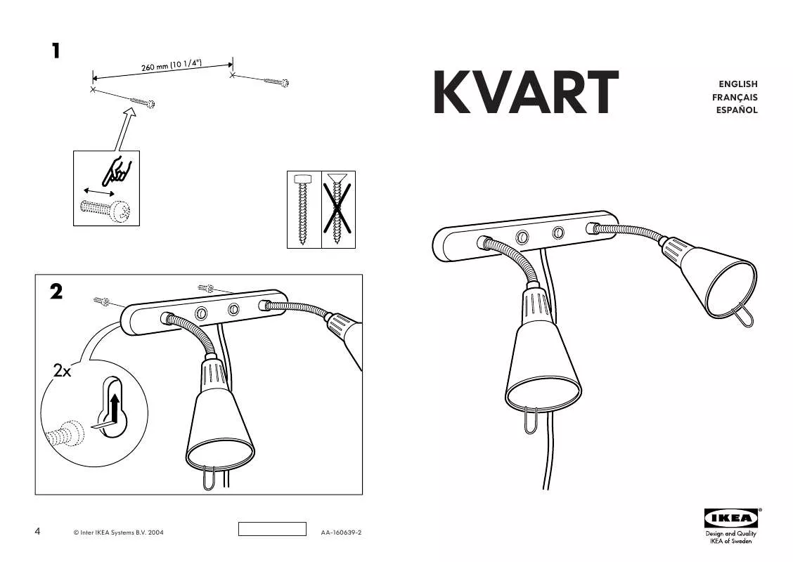 Mode d'emploi IKEA KVART WALL LAMP DOUBLE