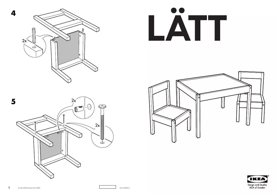 Mode d'emploi IKEA LÄTT TABLE W/ 2 CHAIRS