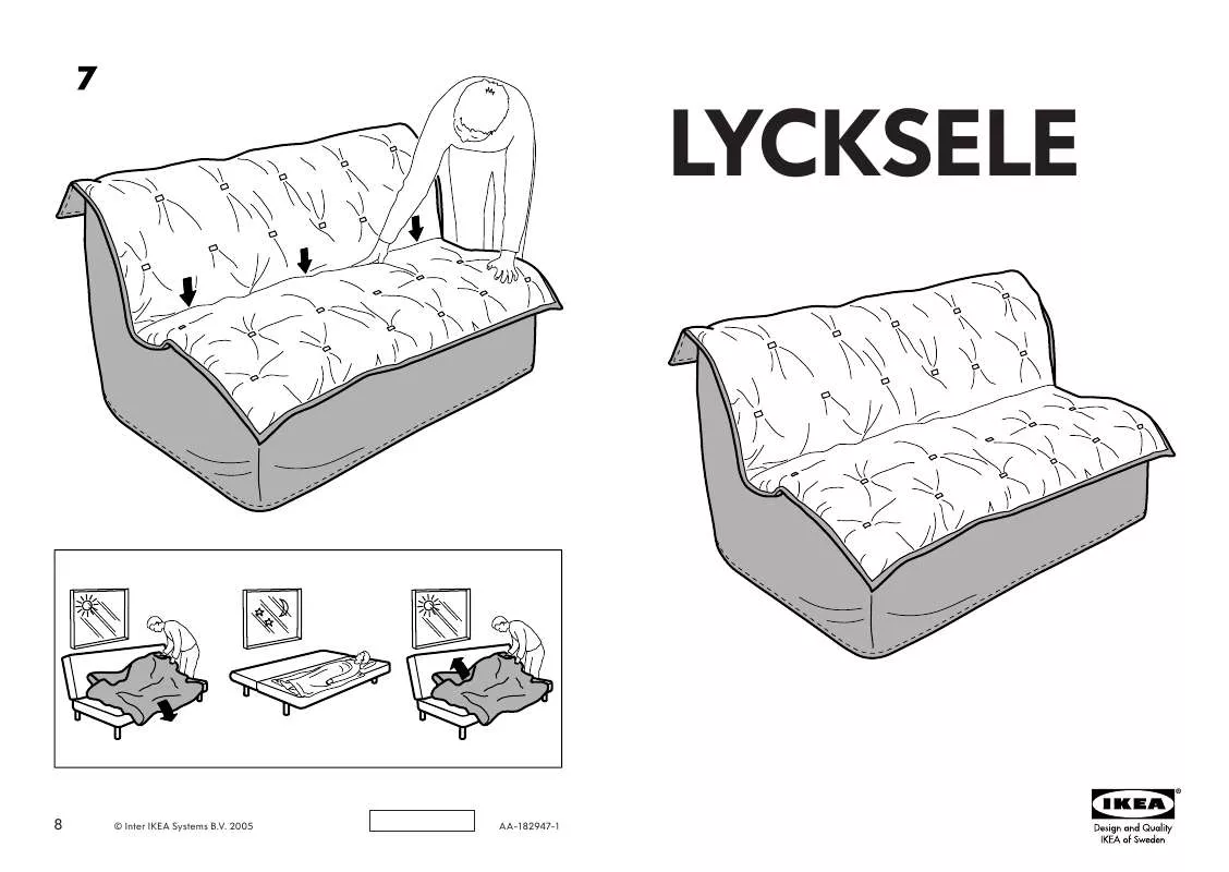 Mode d'emploi IKEA LYCKSELE COVER LOVESEAT BED