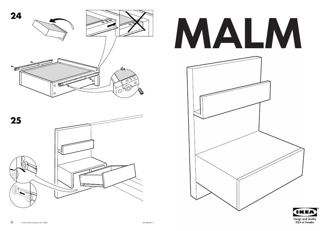 Mode d'emploi IKEA MALM BEDSIDE TABLE 20X16