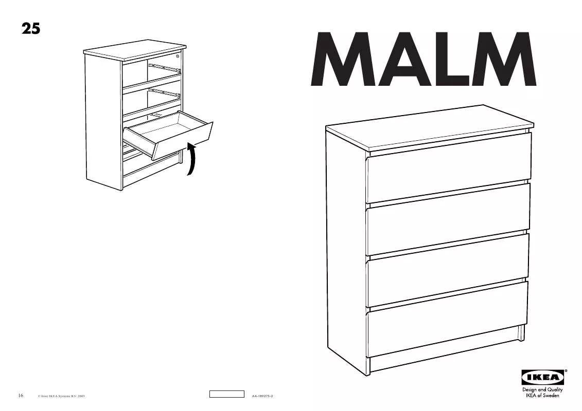 Mode d'emploi IKEA MALM CHEST W/ 4DRAWERS 32X40