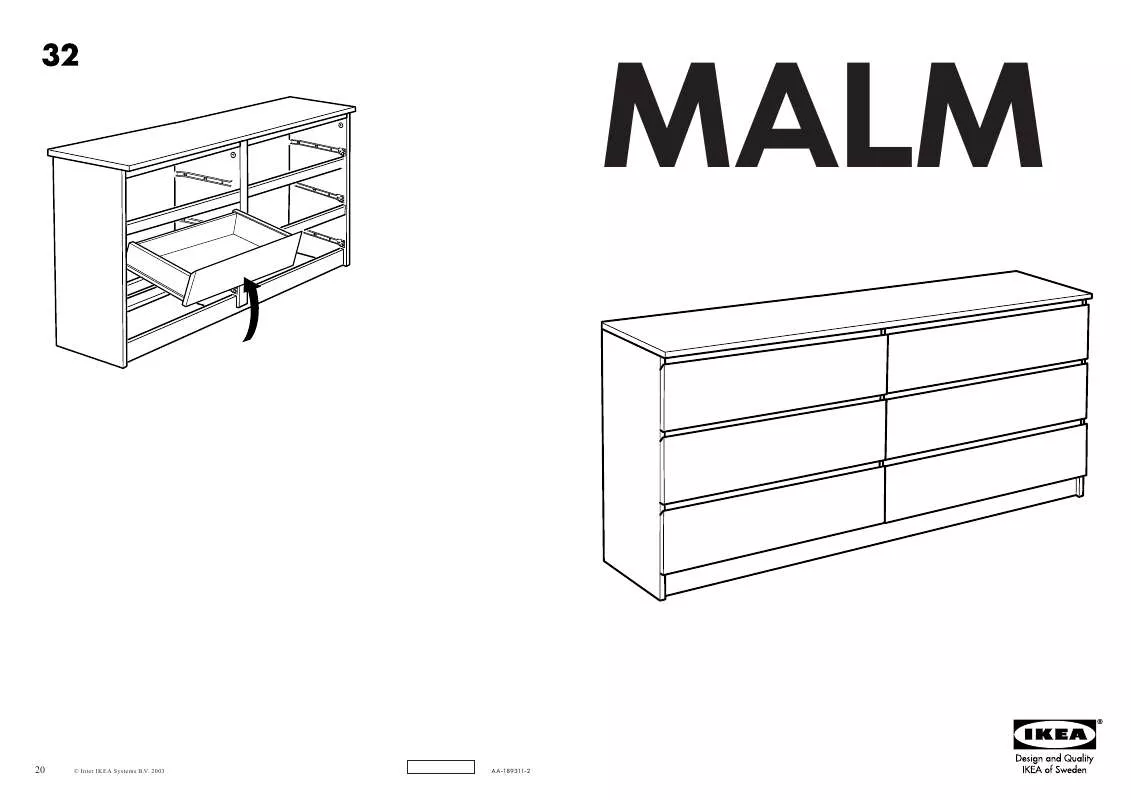 Mode d'emploi IKEA MALM CHEST W/ 6DRAWERS 63X31