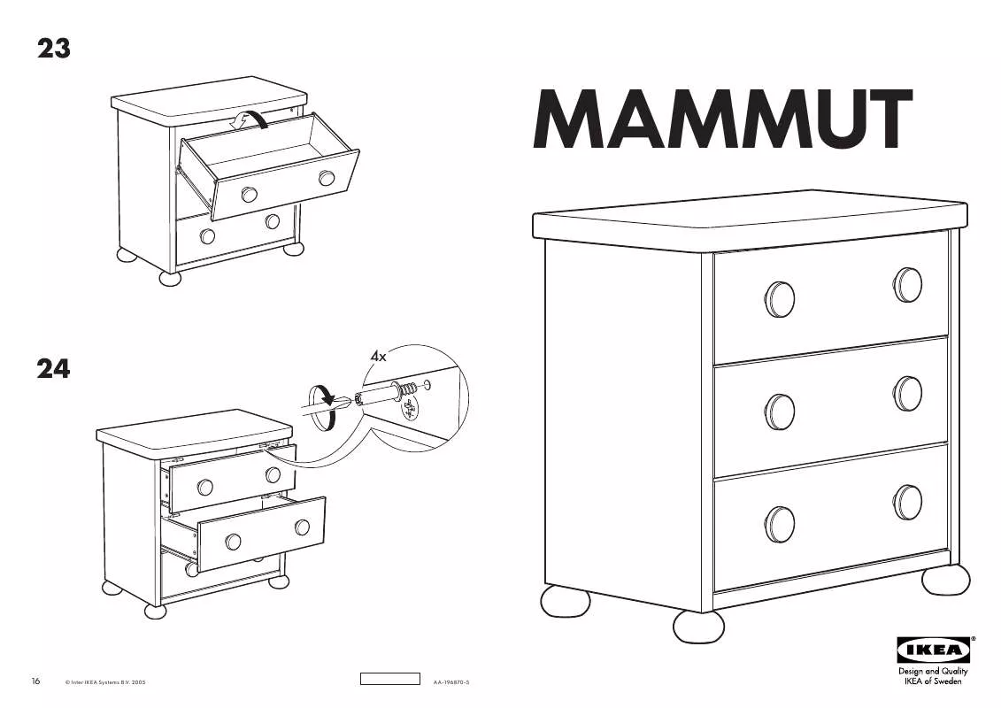 Mode d'emploi IKEA MAMMUT CHEST W/ 3DRAWERS