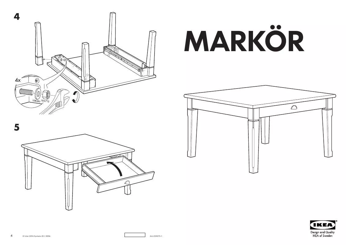 Mode d'emploi IKEA MARKÖR COFFEE TABLE 35 3/8X35 3/8