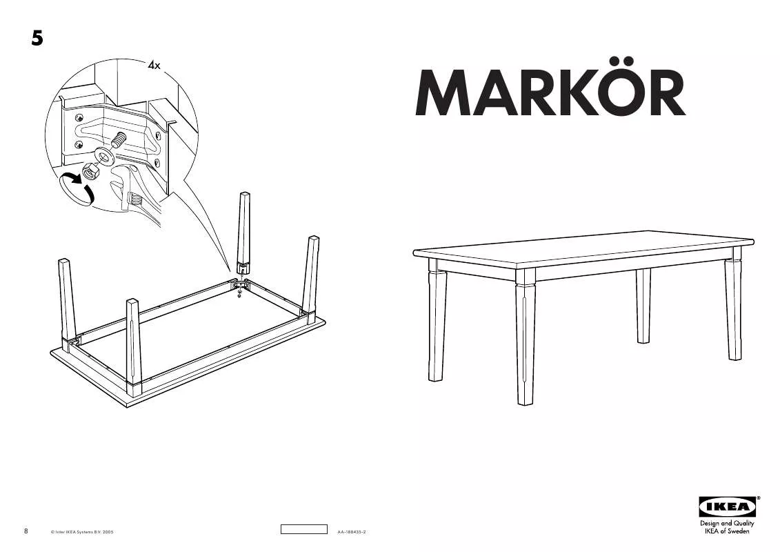 Mode d'emploi IKEA MARKÖR DINING TABLE 74 3/4X37 3/8