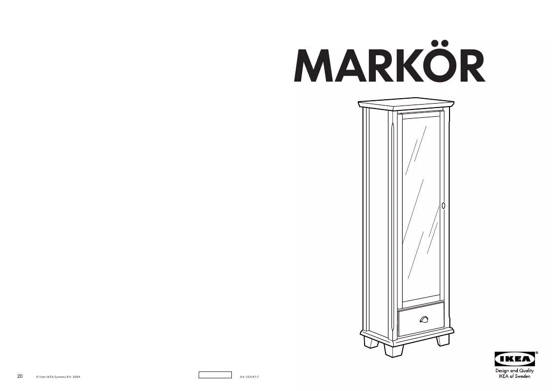Mode d'emploi IKEA MARKÖR GLASS-DOOR CABINET 20X60