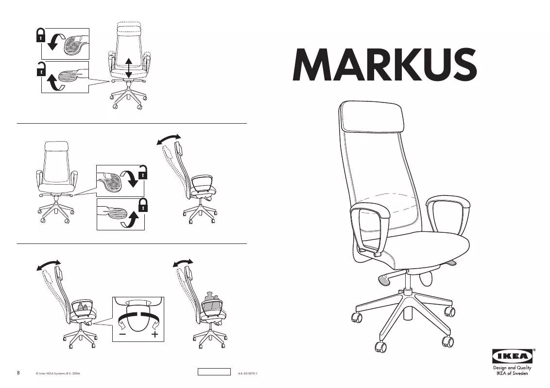 Mode d'emploi IKEA MARKUS SWIVEL CHAIR