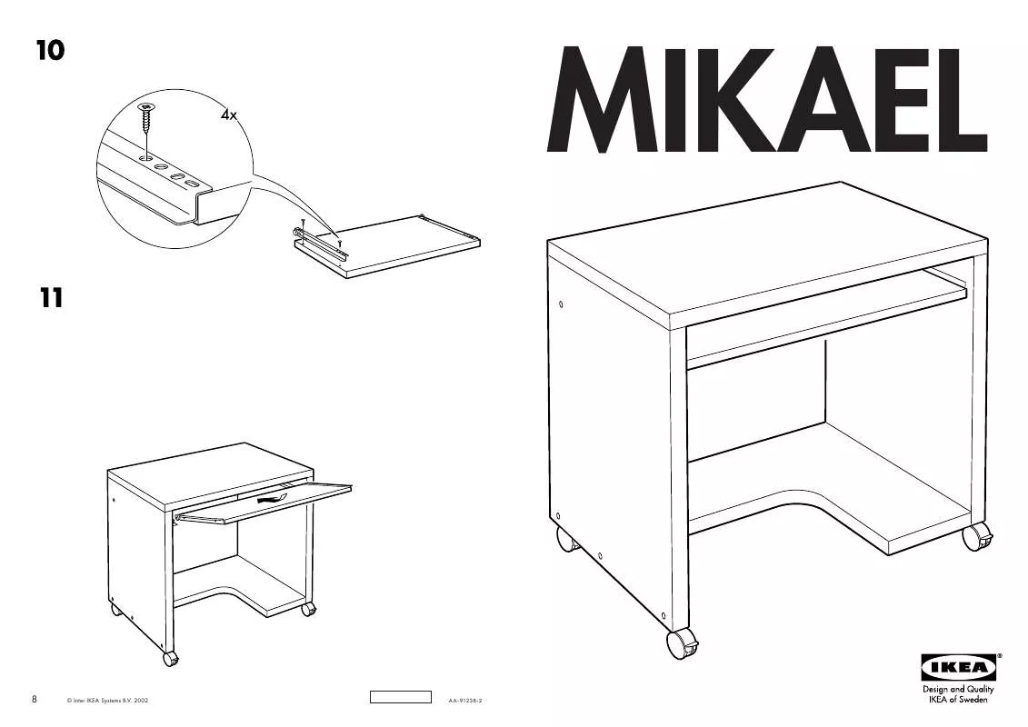 Mode d'emploi IKEA MIKAEL COMPUTER TABLE W/ CASTERS 30X20