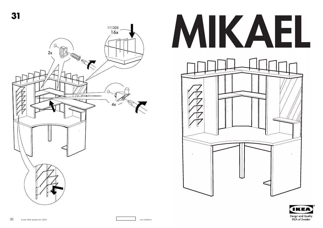 Mode d'emploi IKEA MIKAEL CORNER WORKSTATION