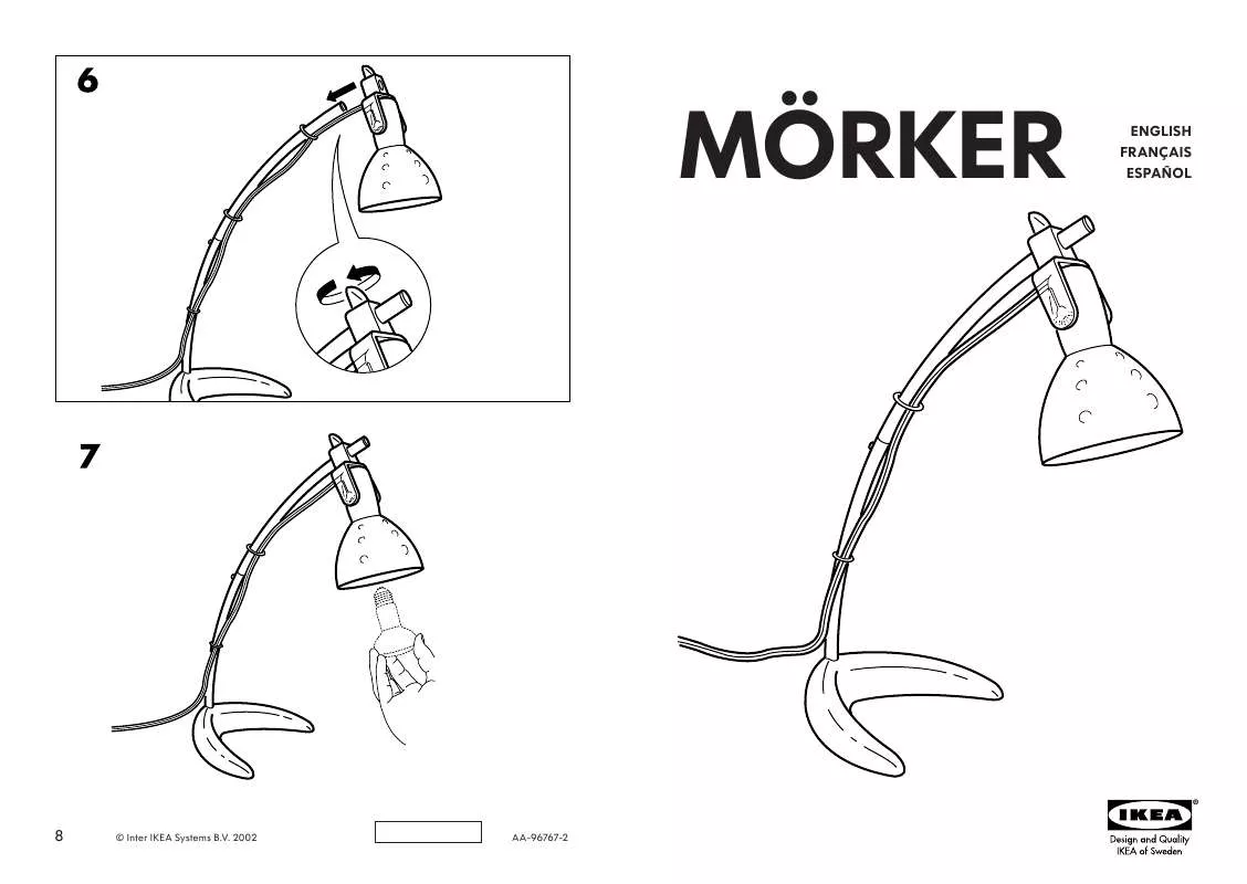Mode d'emploi IKEA MÖRKER WORK LAMP