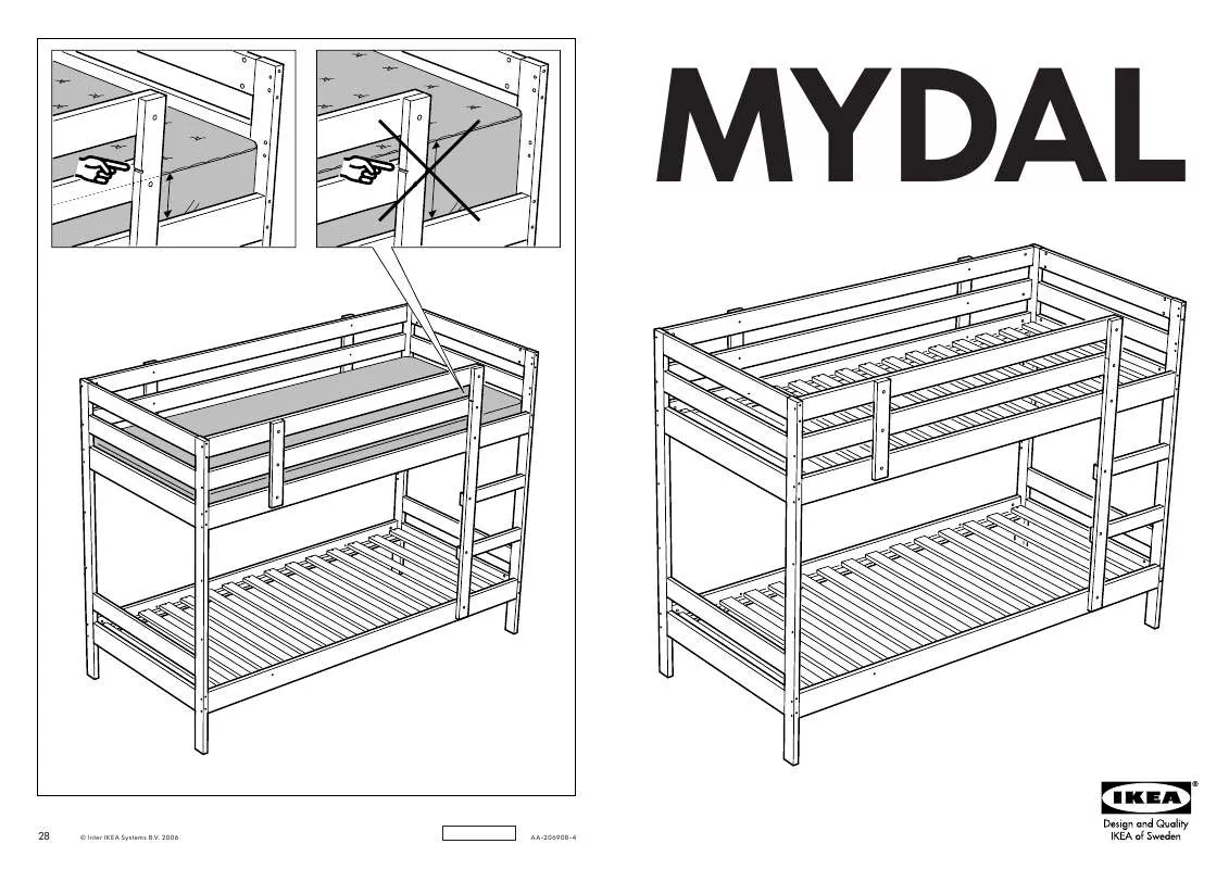 Mode d'emploi IKEA MYDAL BUNK BED FRAME TWIN