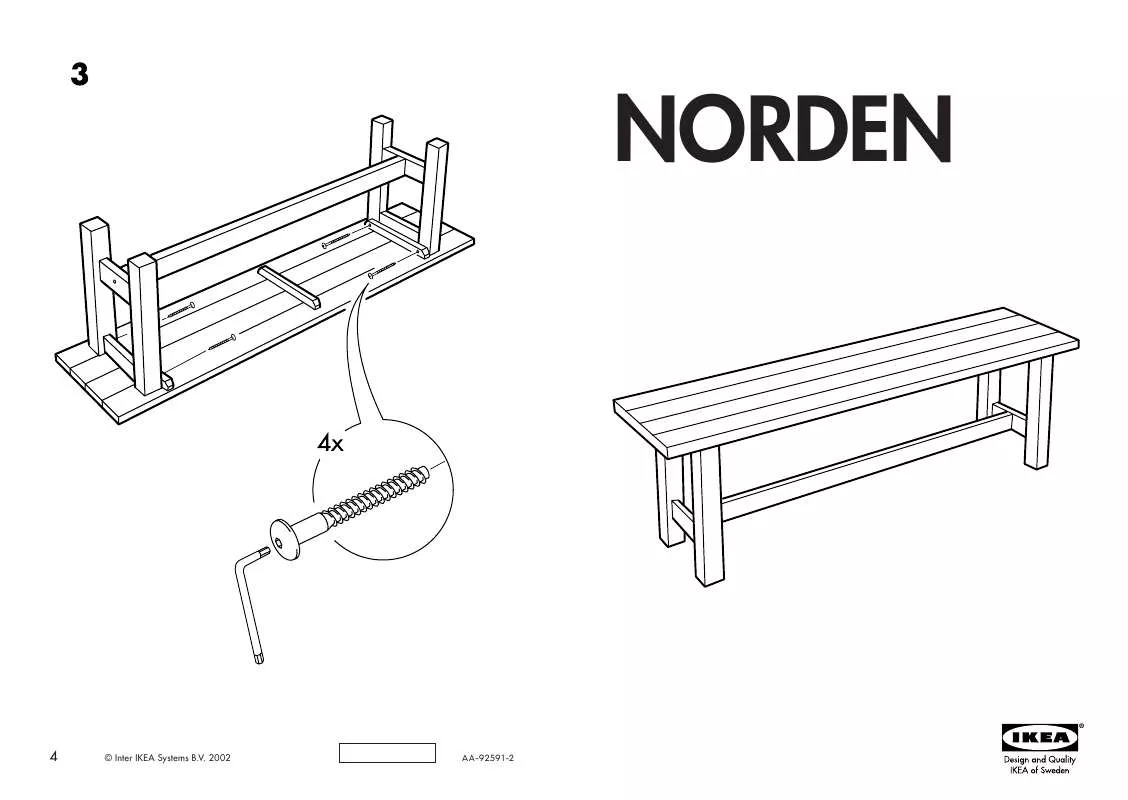 Mode d'emploi IKEA NORDEN BENCH 59