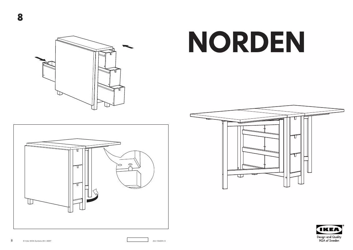 Mode d'emploi IKEA NORDEN GATELEG TABLE 10/35/60X32