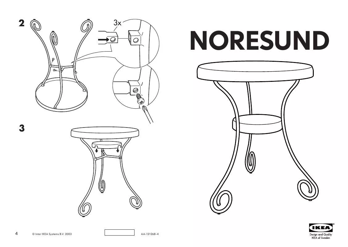 Mode d'emploi IKEA NORESUND TABLE 19 5/8