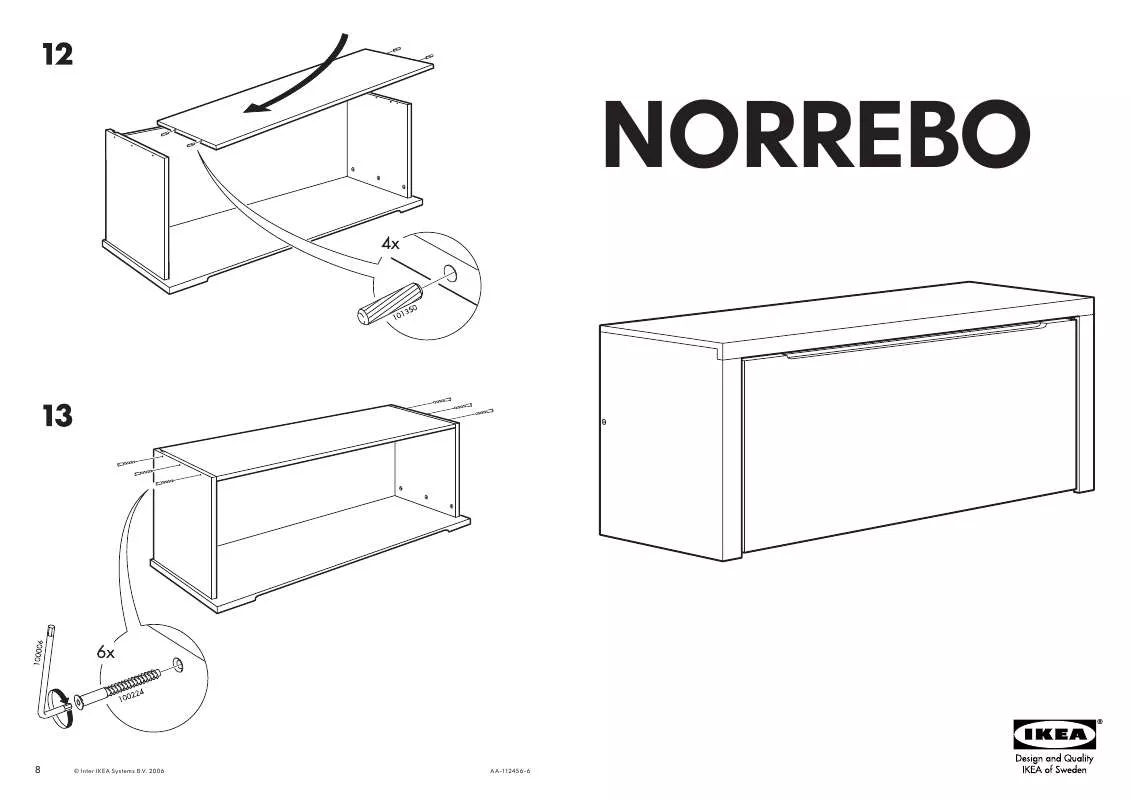 Mode d'emploi IKEA NORREBO STORAGE BENCH 44X17
