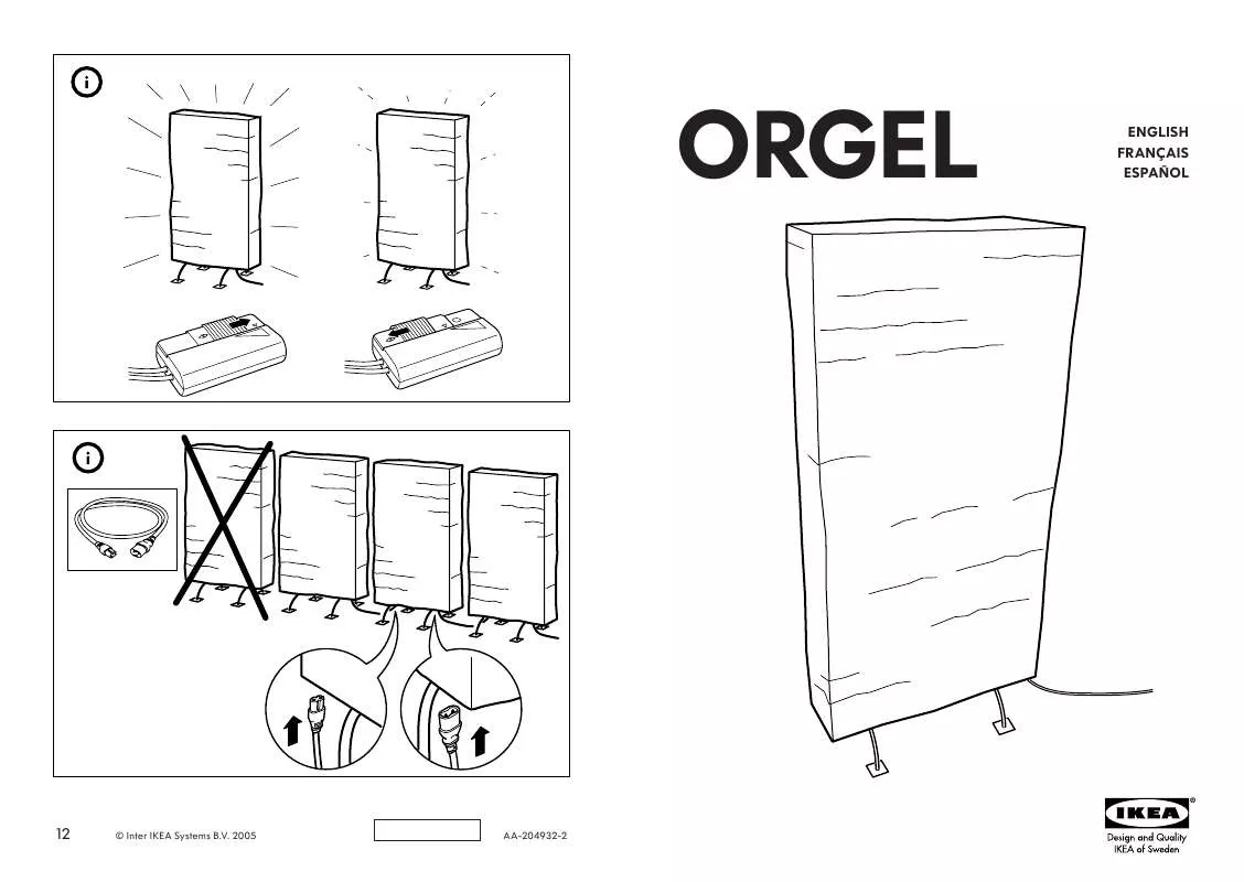 Mode d'emploi IKEA ORGEL FLOOR LAMP/ROOM DIVIDER