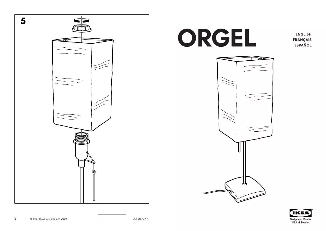 Mode d'emploi IKEA ORGEL TABLE LAMP