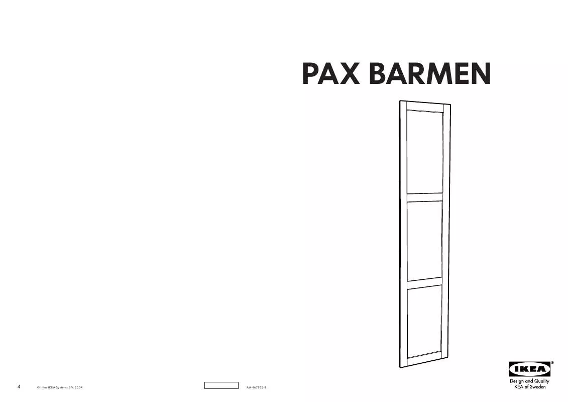 Mode d'emploi IKEA PAX BARMEN DOOR 20X90
