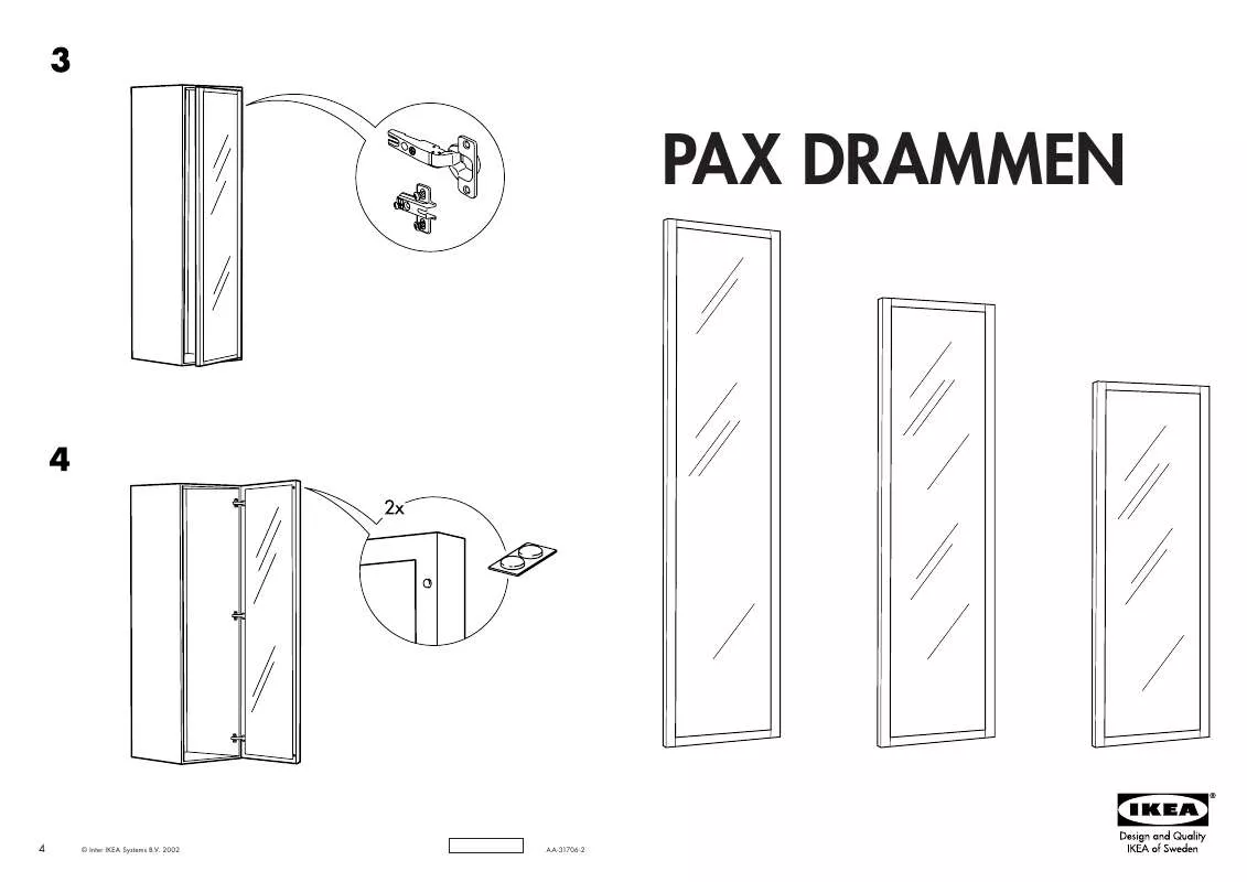 Mode d'emploi IKEA PAX DRAMMEN DOOR 20X63