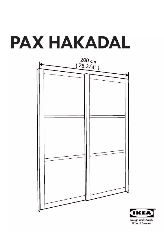 Mode d'emploi IKEA PAX HAKADAL SLIDING DOOR PAIR 79X93