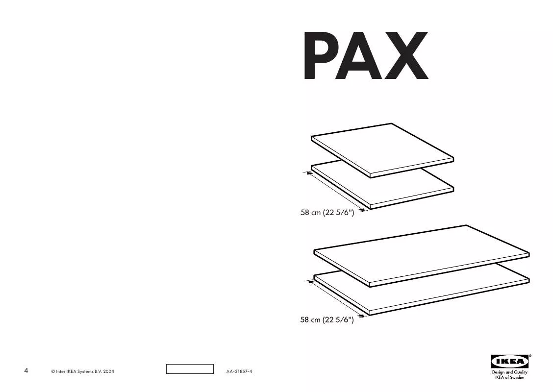 Mode d'emploi IKEA PAX SHELF 19 5/8X22 5/8 2PK