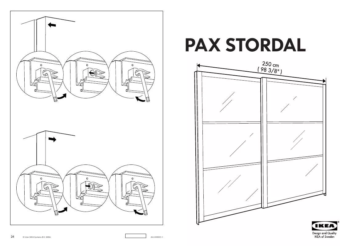Mode d'emploi IKEA PAX STORDAL SLIDING DOOR PAIR 98X93