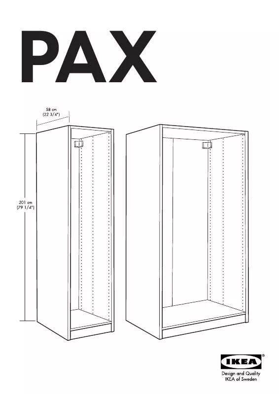 Mode d'emploi IKEA PAX WARDROBE FRAME 20X23X79