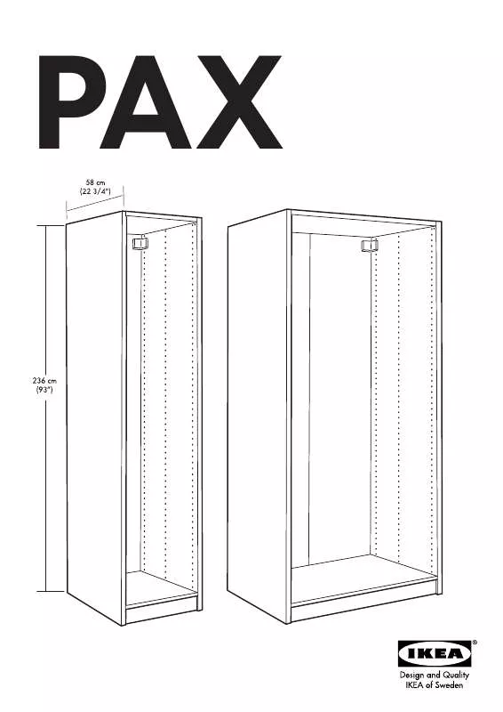 Mode d'emploi IKEA PAX WARDROBE FRAME 20X23X93