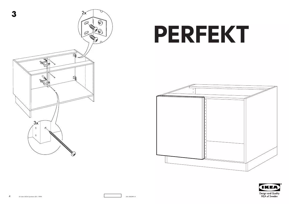 Mode d'emploi IKEA PERFEKT ABSTRAKT COVER PANEL/BASE CORNER CABINET 30