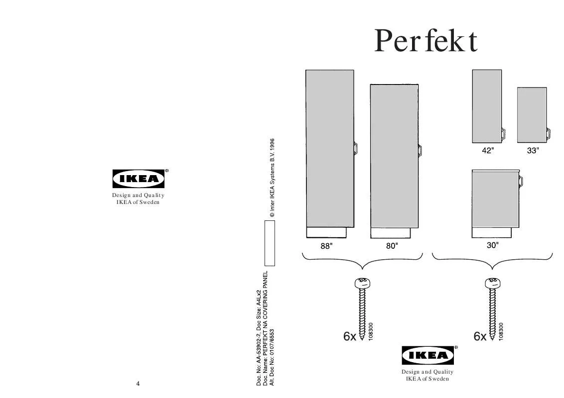Mode d'emploi IKEA PERFEKT ÄDEL COVER PANEL/HIGH CABINET