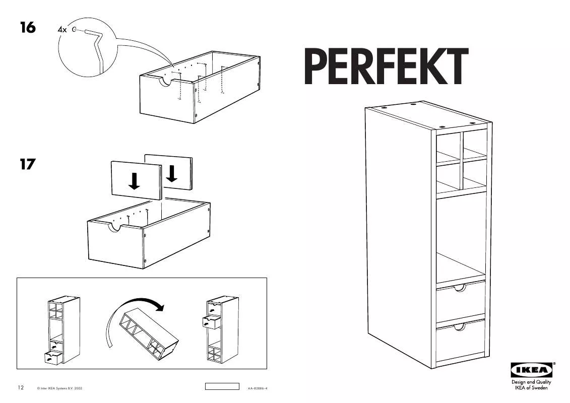 Mode d'emploi IKEA PERFEKT SHELF W/ 2 DRAWERS 9X30