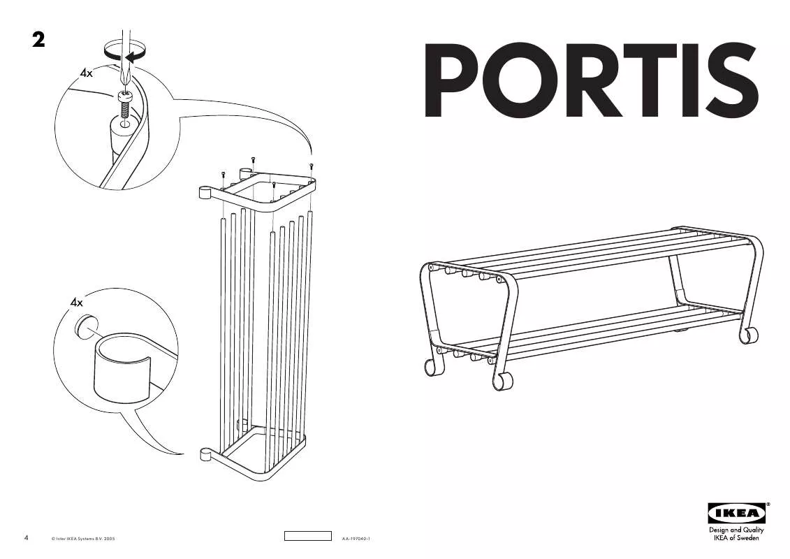 Mode d'emploi IKEA PORTIS SHOE RACK 35 3/8