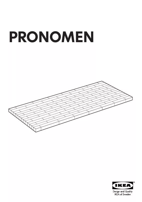 Mode d'emploi IKEA PRONOMEN COUNTERTOP 49 5/8X25 5/8