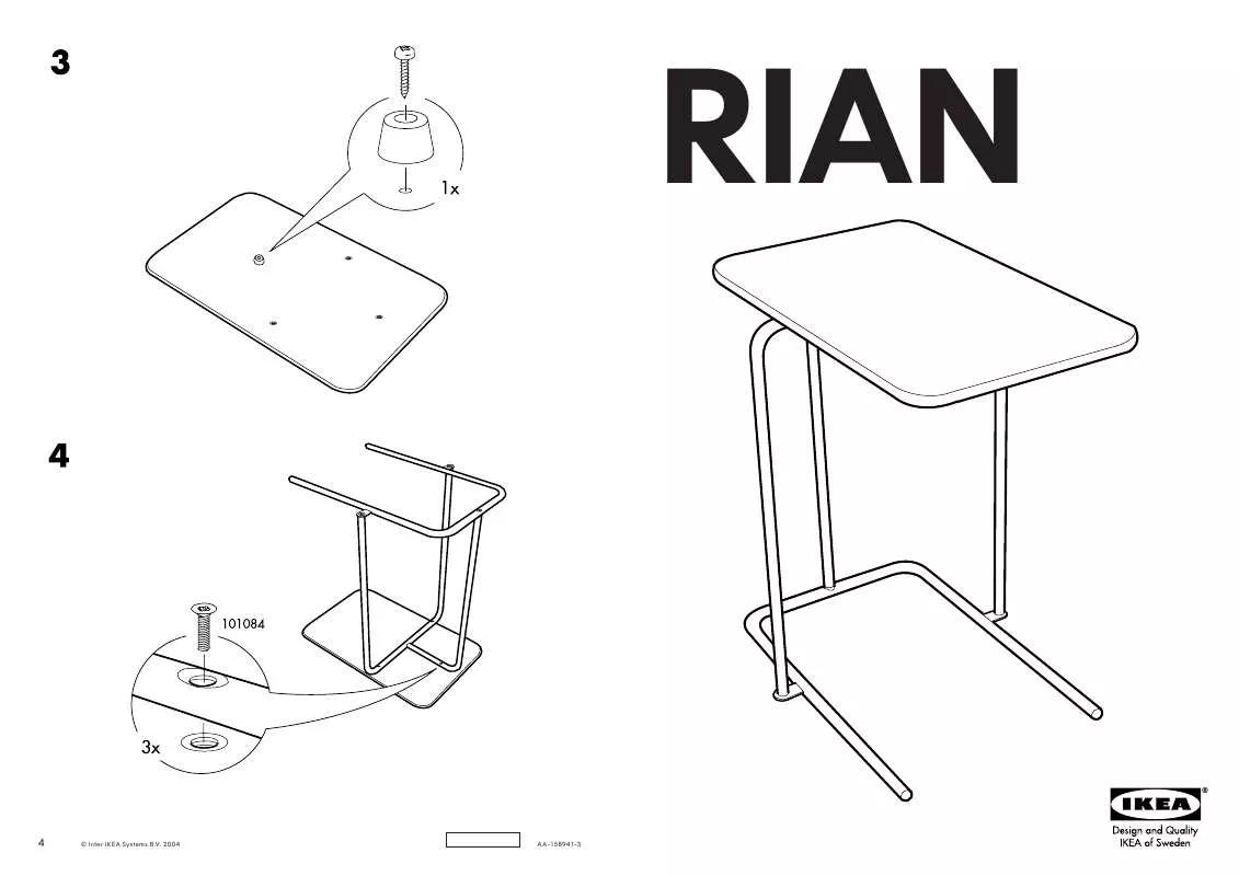 Mode d'emploi IKEA RIAN SIDE TABLE 20X12