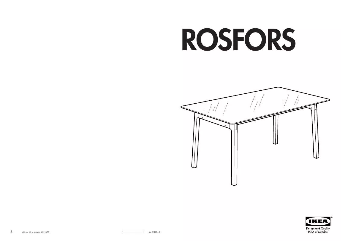 Mode d'emploi IKEA ROSFORS DINING TABLE 63X35