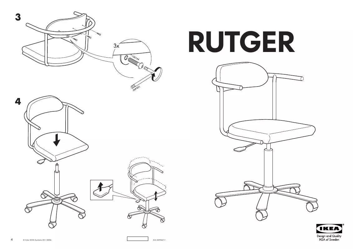 Mode d'emploi IKEA RUTGER SEAT & BACK