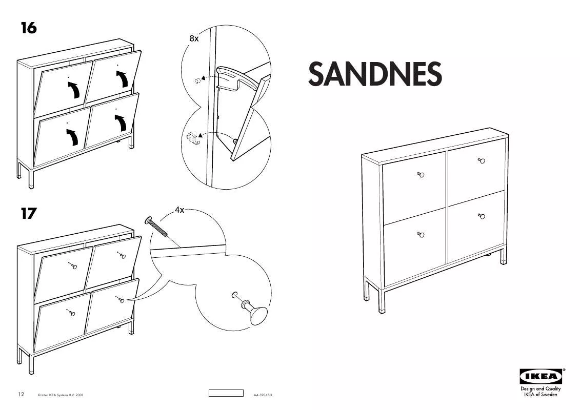 Mode d'emploi IKEA SANDNES SHOE CABINET 38X35