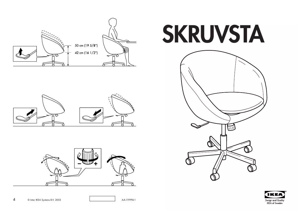 Mode d'emploi IKEA SKRUVSTA SWIVEL CHAIR