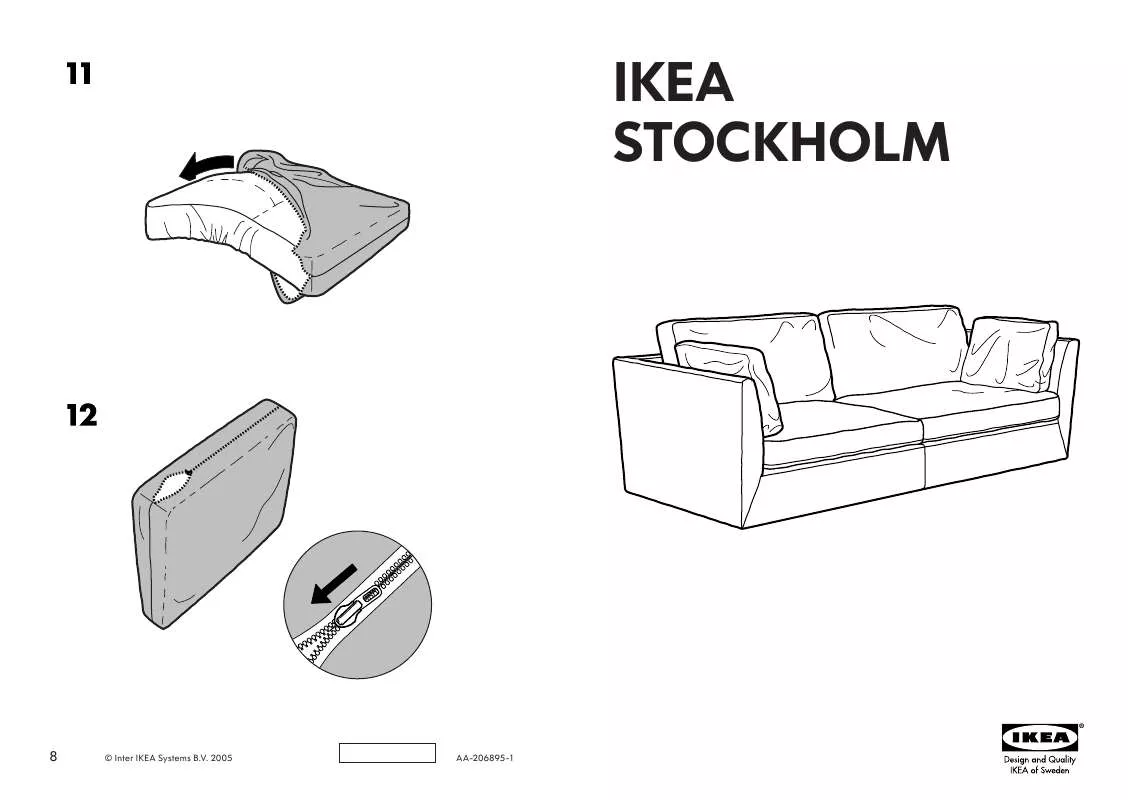 Mode d'emploi IKEA STOCKHOLM 3.5 SEAT SOFA COVER